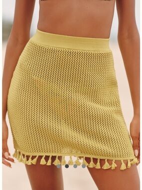 Celandine Tassel Hem Skirt citron